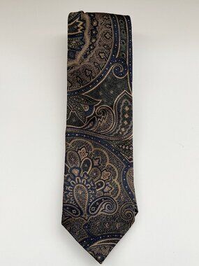 JZ Richards Gray Boho Paisley Silk Tie celestial whimsigoth vintage dark